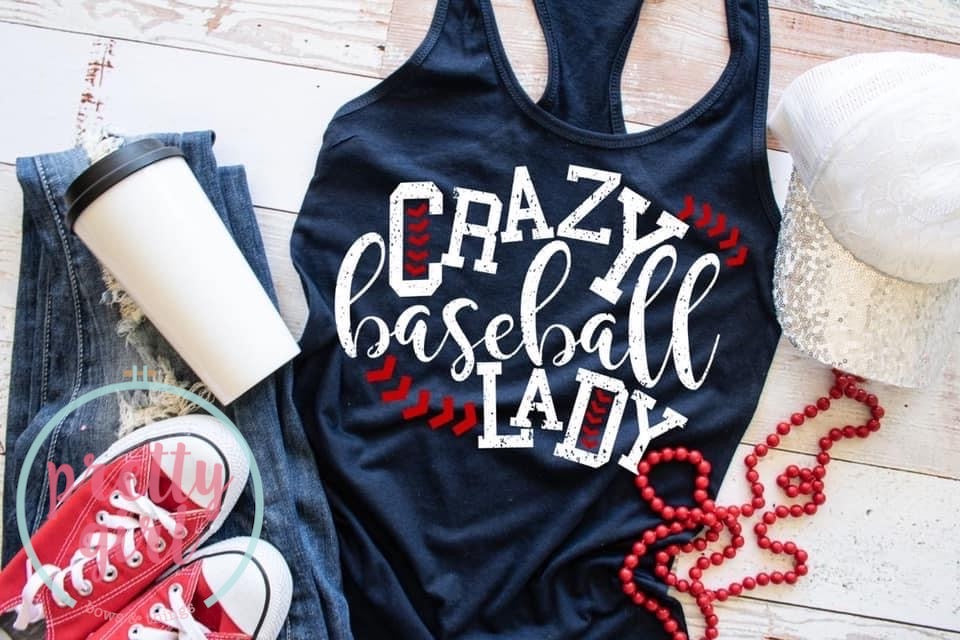 Crazy baseball lady ADULT TSHIRT