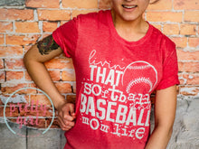 Load image into Gallery viewer, living that softball and baseball mom life ADULT TSHIRT
