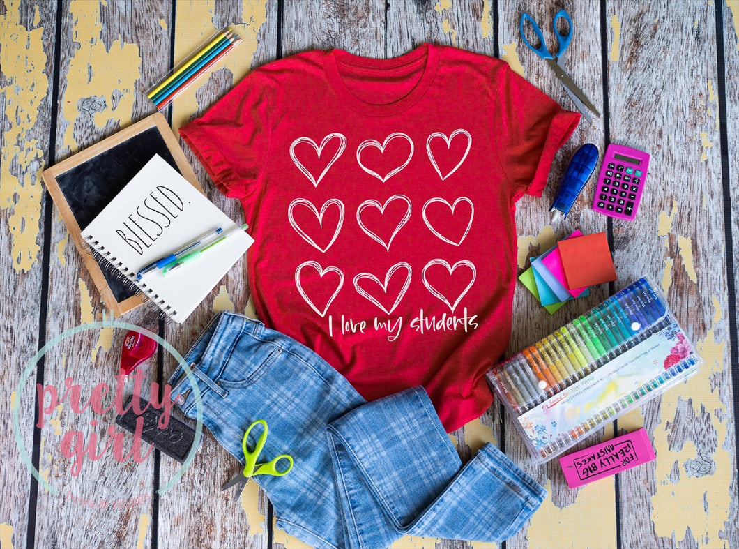 I love my students ADULT TSHIRT