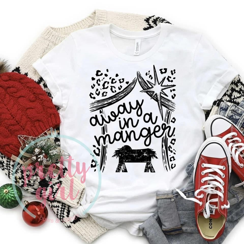 Away in a manger adult shirt