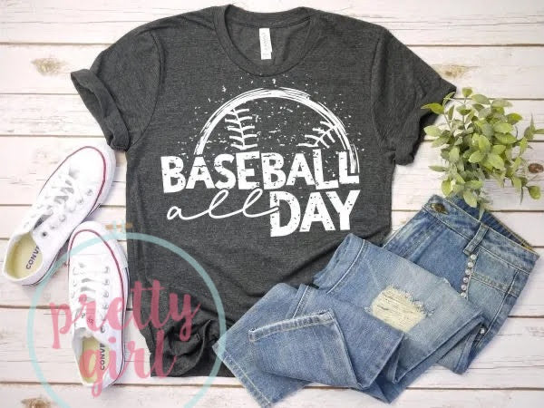 baseball all day ADULT TSHIRT