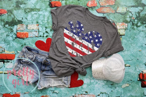 Heart patriotic ADULT TSHIRT