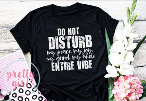 Do not disturb my peace my joy my grind my whole entire vibe ADULT TSHIRT