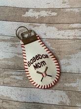 Load image into Gallery viewer, Baseball/softball embroidered keychain
