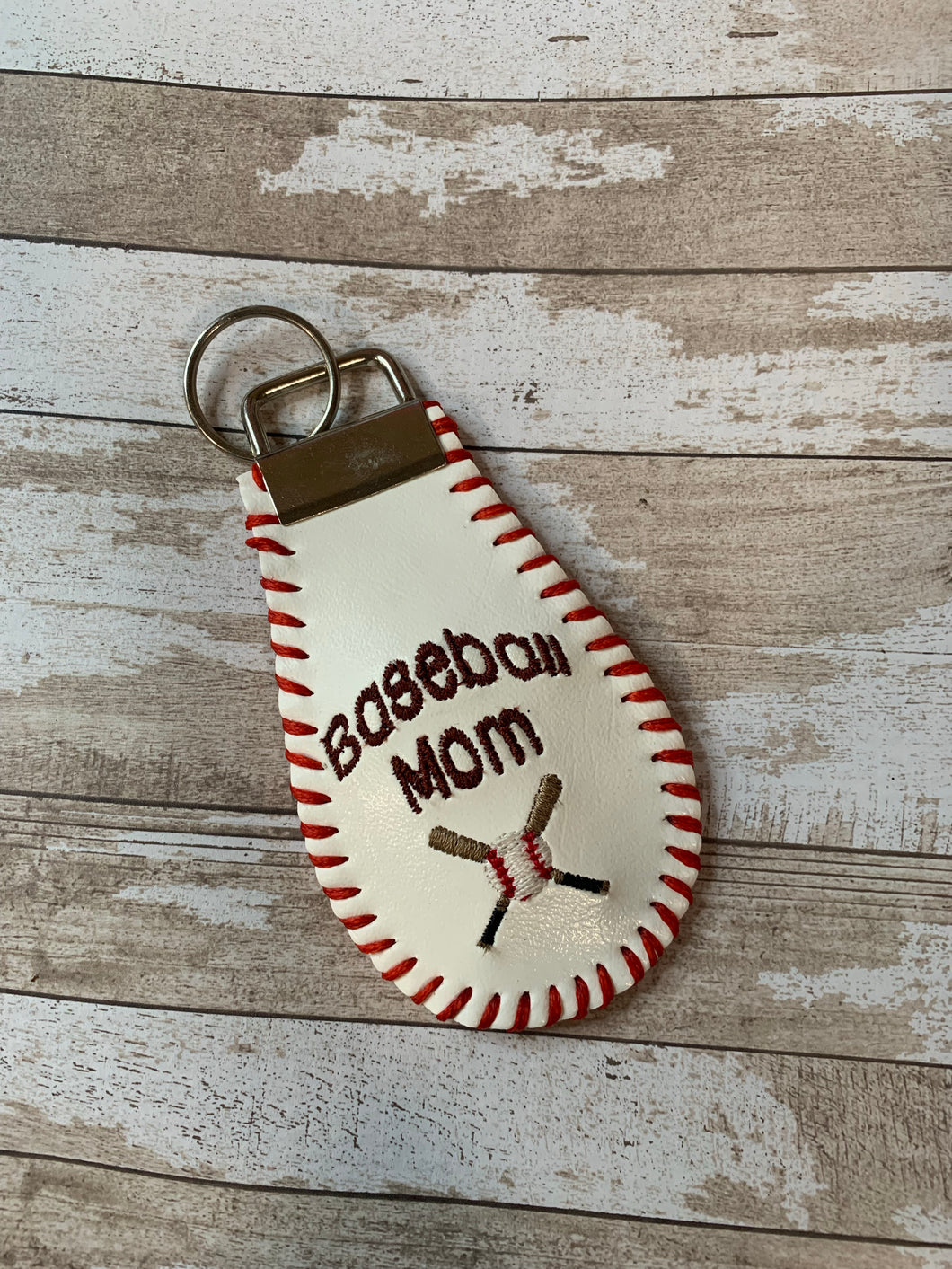 Baseball/softball embroidered keychain