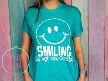 Load image into Gallery viewer, smiling is my favorite smiley face ADULT TSHIRT
