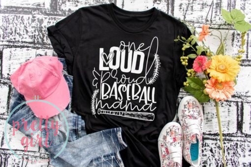 Loud proud baseball mama ADULT TSHIRT