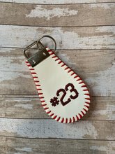 Load image into Gallery viewer, Baseball/softball embroidered keychain
