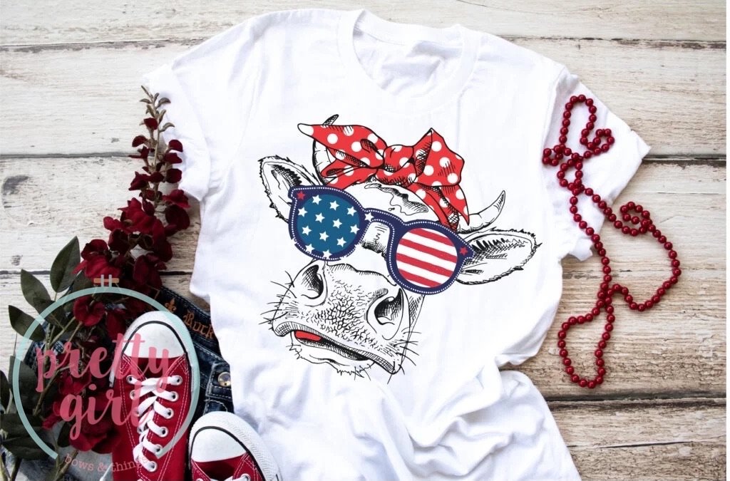 Patriotic cow YOUTH TSHIRT