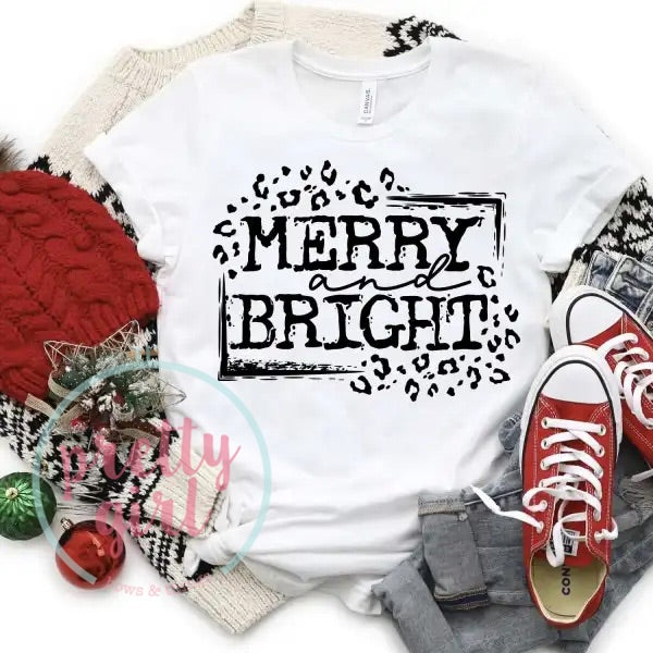 Merry and bright adult shirt