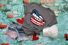 Load image into Gallery viewer, Patriotic rocker mouth ADULT TSHIRT
