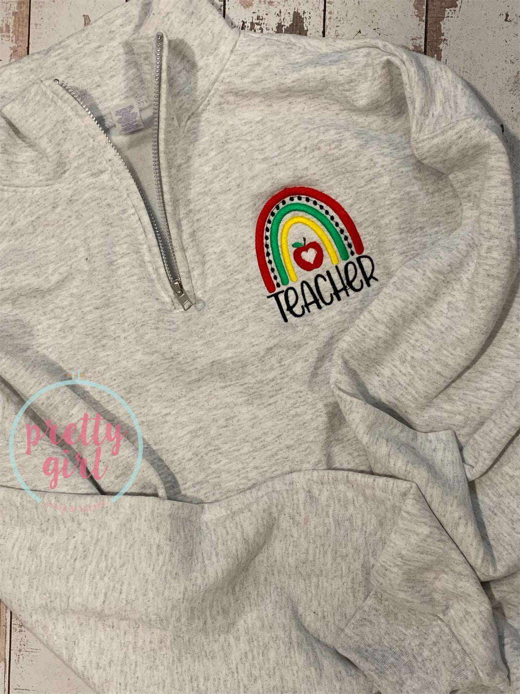 READY TO SHIP teacher quarter zip