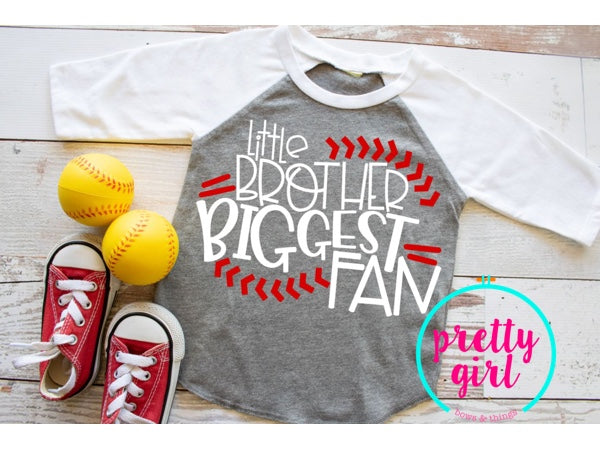 little brother biggest fan baseball/softball YOUTH TSHIRT