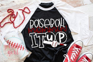 Baseball mommin it up ADULT TSHIRT