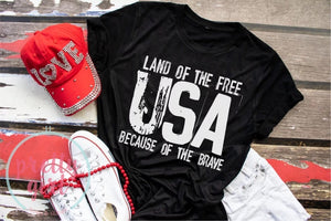 Land of the free because of the brave ADULT TSHIRT