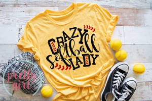 Crazy softball lady ADULT TSHIRT