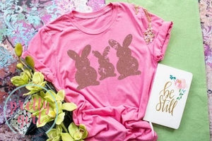 rose gold bunnies ADULT TSHIRT