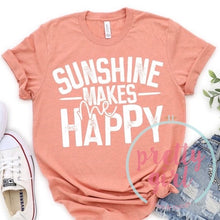 Load image into Gallery viewer, Sunshine makes me happy ADULT TSHIRT
