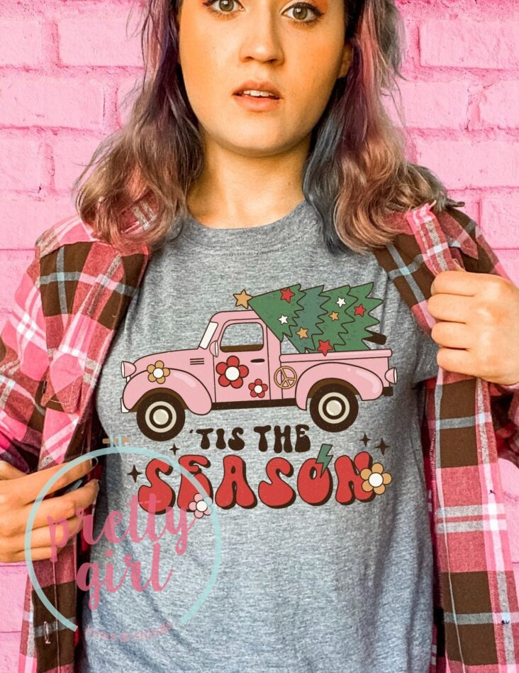 Christmas truck ADULT TSHIRT