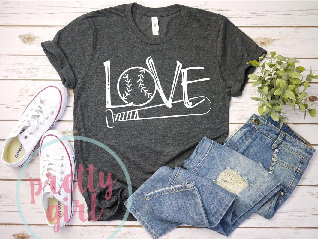 love baseball/softball ADULT TSHIRT